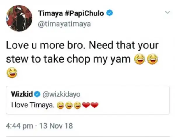 Wizkid & Timaya Send Love To One Another On Twitter